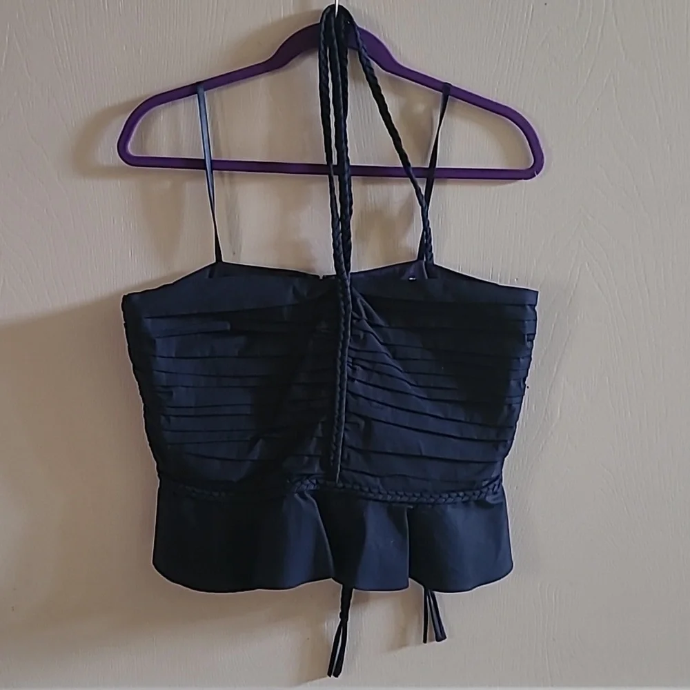 NEW VERONICA BEARD Arienne Ruched Top, Navy, Sz 12 - Picture 6 of 11